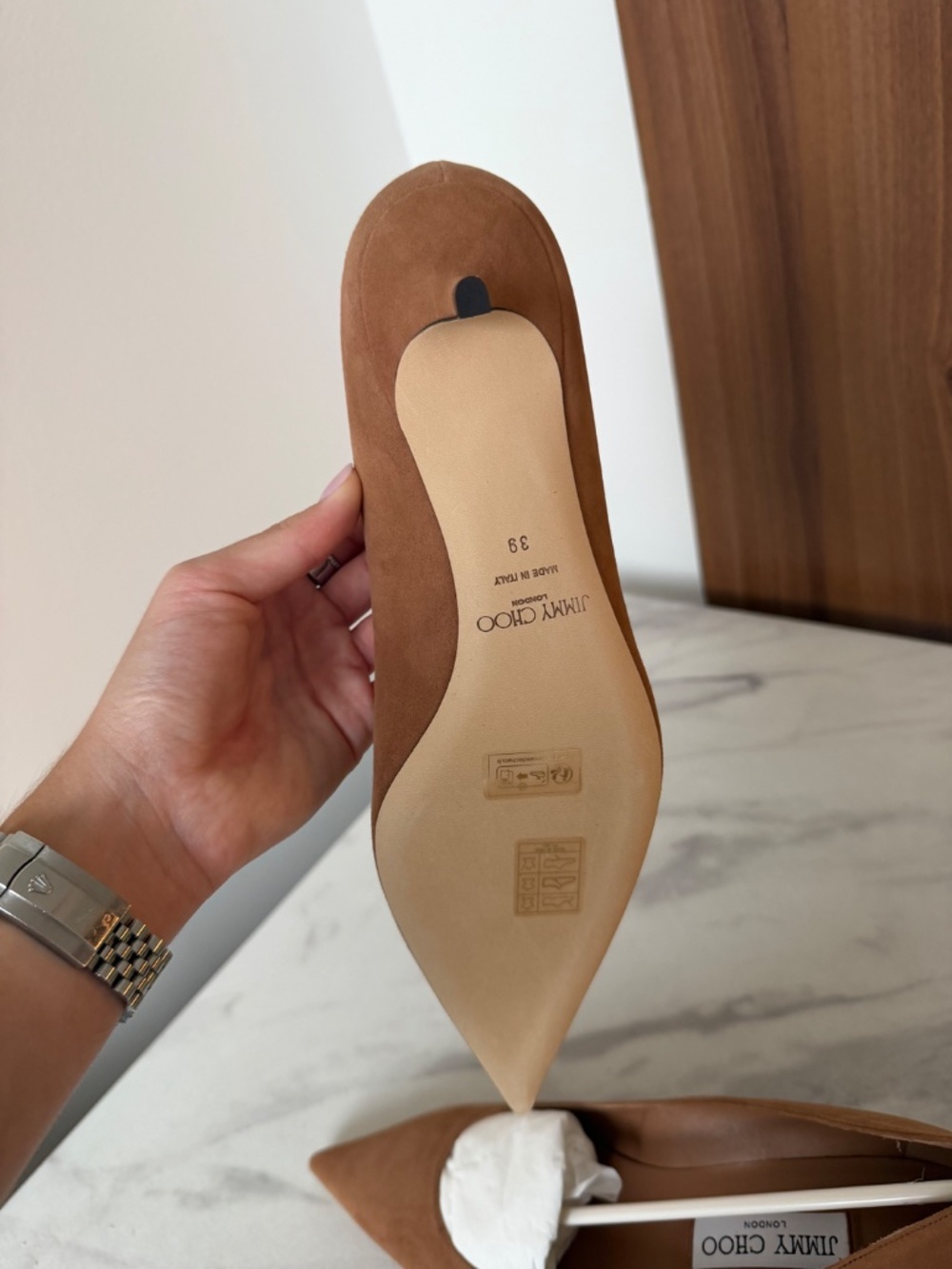 Jimmy Choo ‘Amelia 35’ Toffee suede pumps - Picture 4 of 6